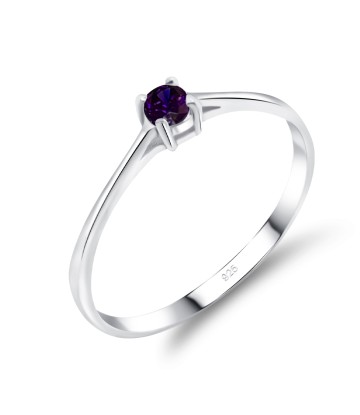 3mm Amethyst CZ Silver Ring CSR-150-3